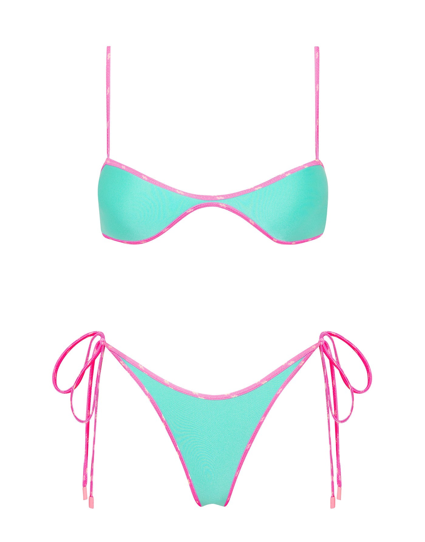 ESTE - TURQUOISE Neoprene Scoop Crop Bikini Set