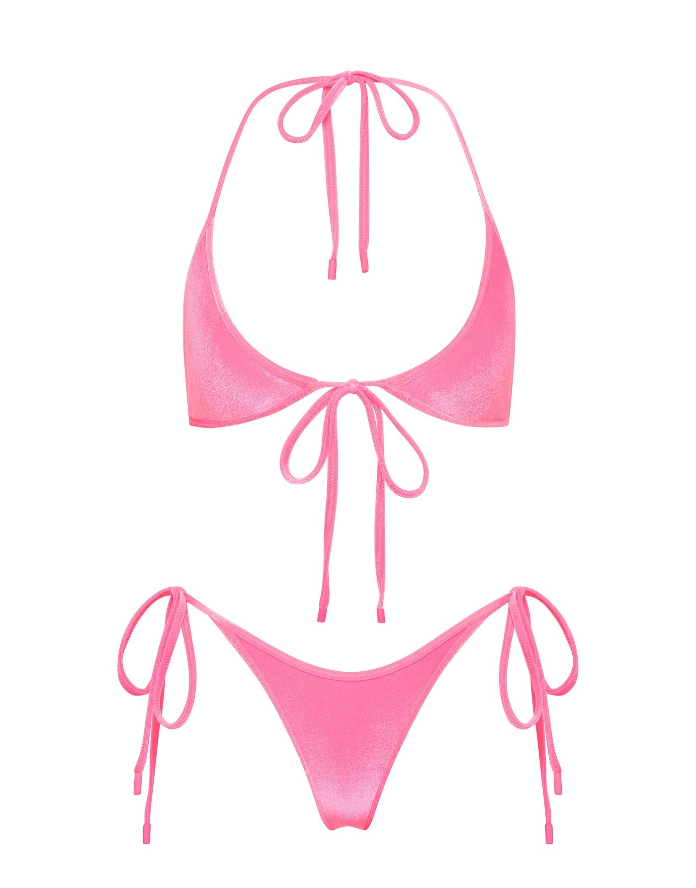 SOFI - PINK CANDY VELVET Halter Bikini Set
