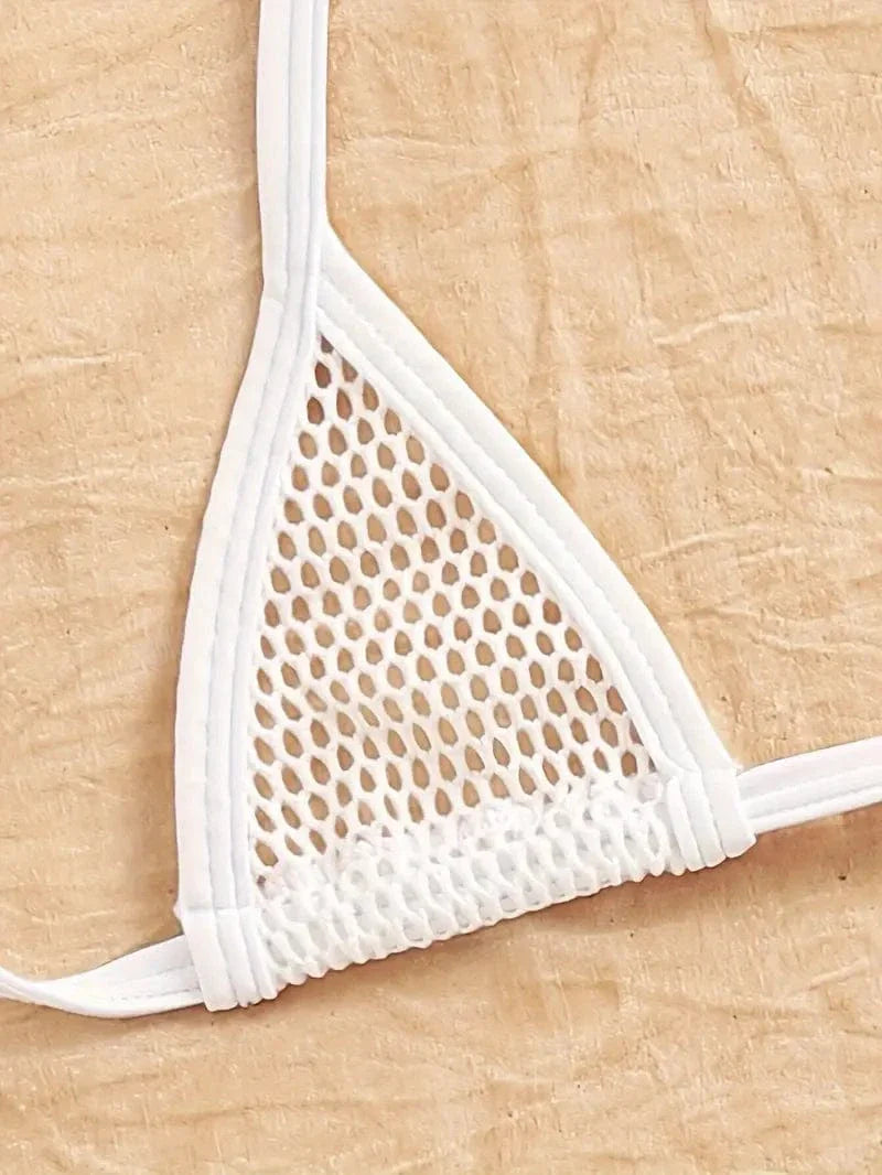 Weißes Micro-Triangel Bikini-Set